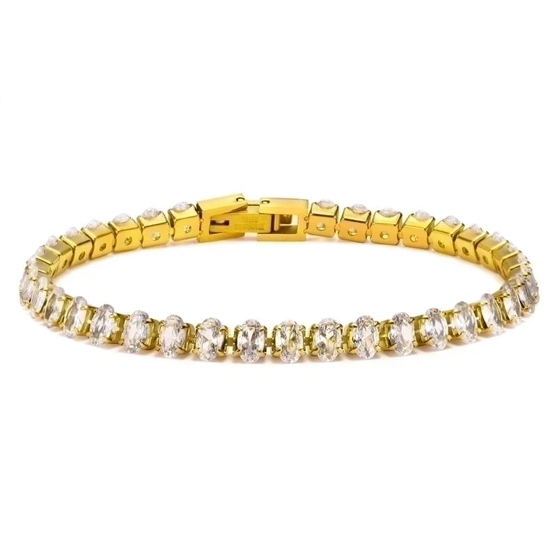 Golden Radiance Tennis Bracelet | 18K Gold Plated | Non-Tarnish | Waterproof Jewelry