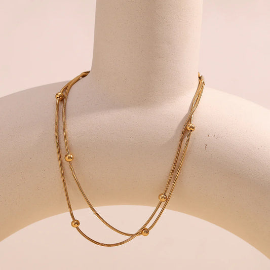 Golden Whimsy Anklet - 2 Layered - 18 K Gold Plated