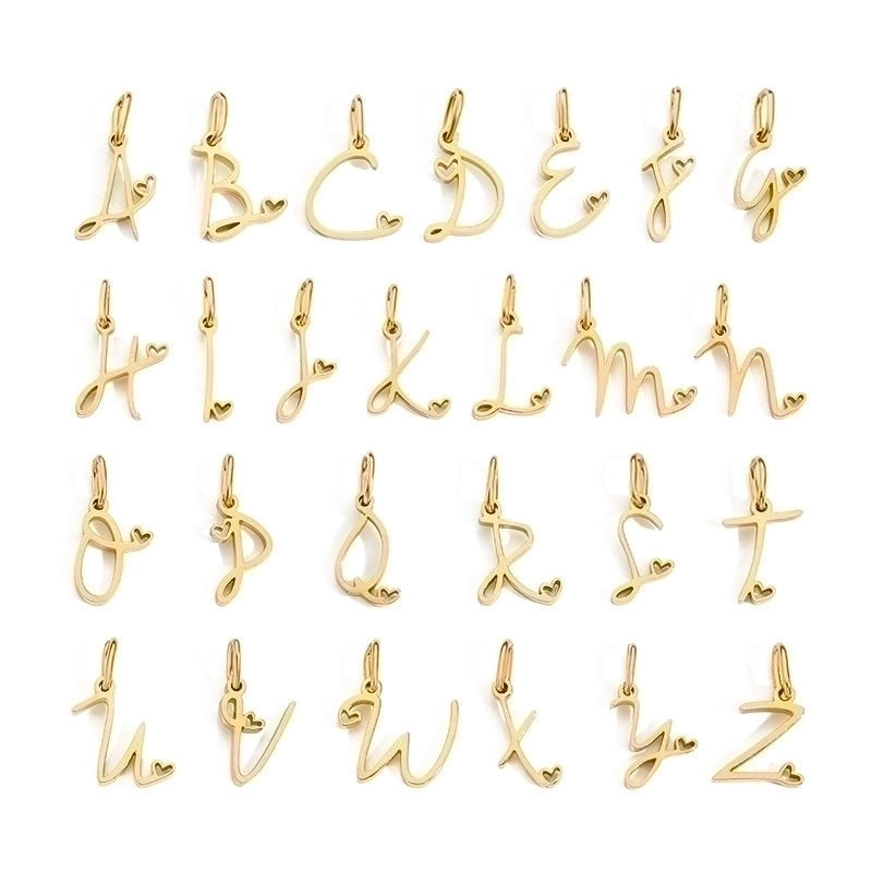 Cursive Alphabet with Hearts