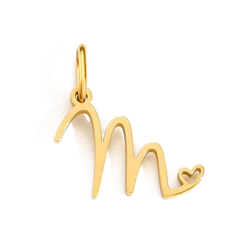 Cursive Alphabet with Hearts