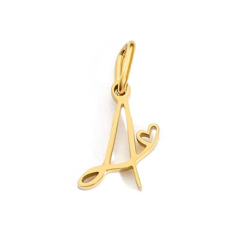 Cursive Alphabet with Hearts