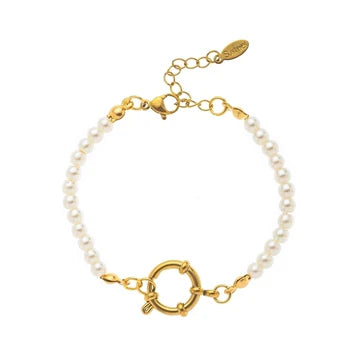 Classic Pearl & Gold Toggle Bracelet