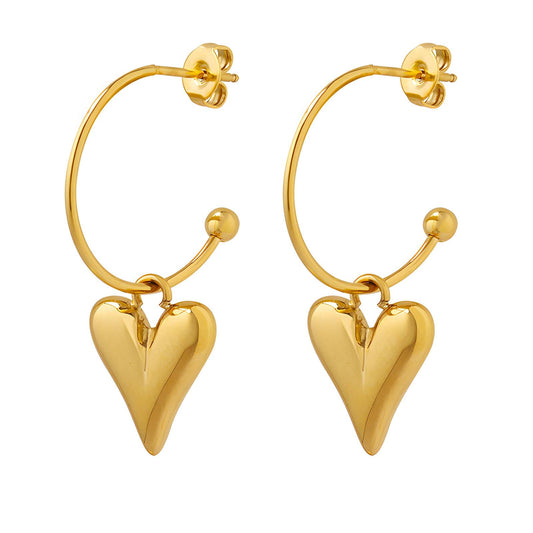 Delicate Desire - 18K Gold Plated Stainless Steel "Hearts" Earrings - April - It Girl Vibe