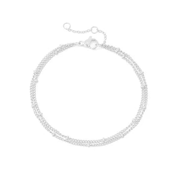 Silver bracelet on a white background