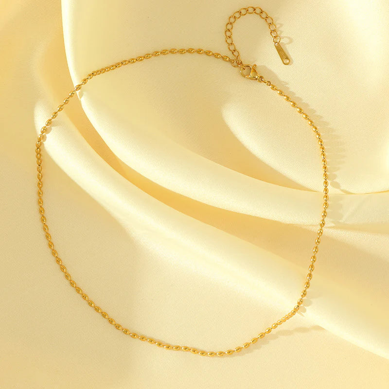 Rice Bead Chain-18 K gold Plated