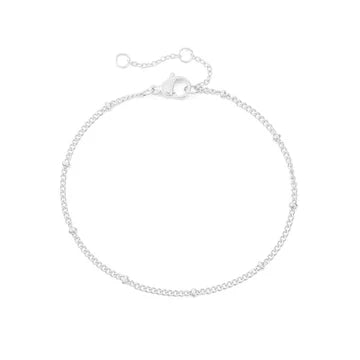 Starlight Dots – Dainty Silver Bead Chain Bracelet