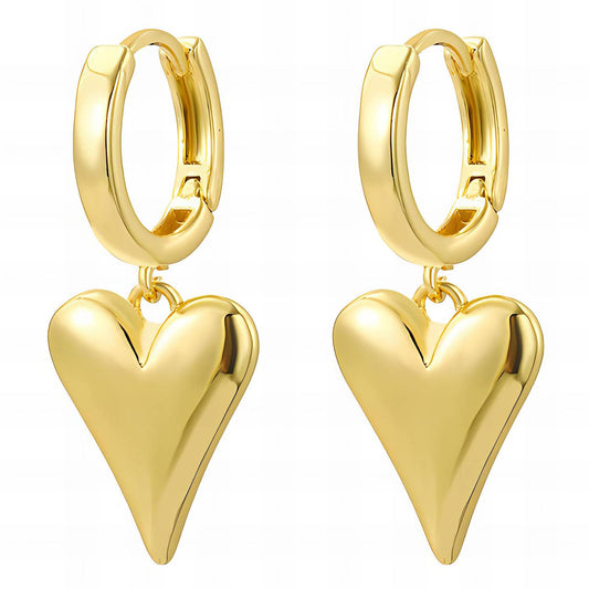 Sweetheart Drops - 18K Gold Plated Stainless Steel "Hearts" Earrings - April - It Girl Vibe